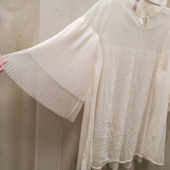 VS Sheer Chiffon Pleated Top Rhinestone Coquette Lingerie - Picture 10 of 13